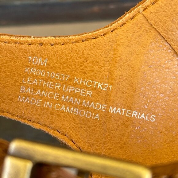 Korks-Ease Natalia Women’s Sandals 10 Brown Leather White Crochet Wooden Block H - Picture 13 of 13